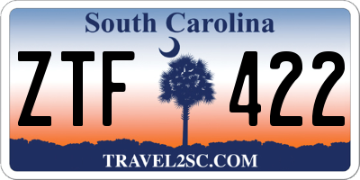 SC license plate ZTF422
