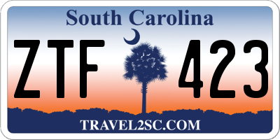 SC license plate ZTF423