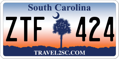 SC license plate ZTF424
