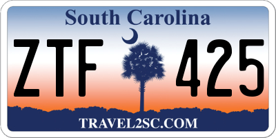 SC license plate ZTF425