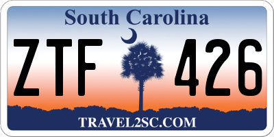 SC license plate ZTF426