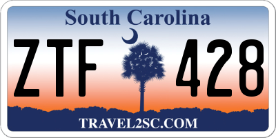 SC license plate ZTF428