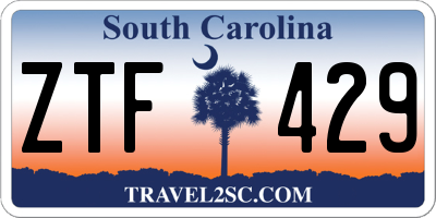 SC license plate ZTF429