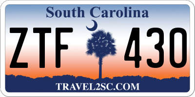 SC license plate ZTF430