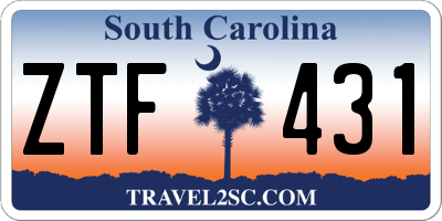 SC license plate ZTF431