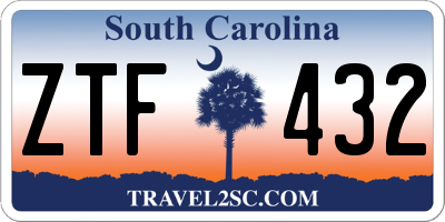 SC license plate ZTF432