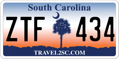 SC license plate ZTF434