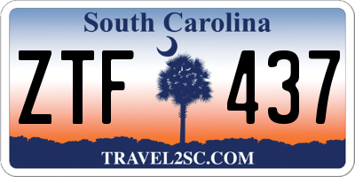 SC license plate ZTF437