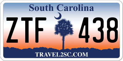 SC license plate ZTF438
