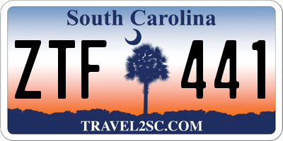 SC license plate ZTF441