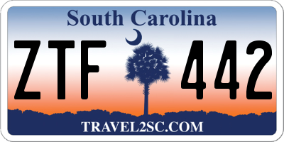 SC license plate ZTF442