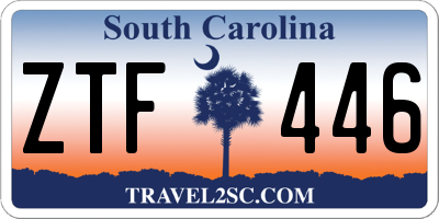 SC license plate ZTF446