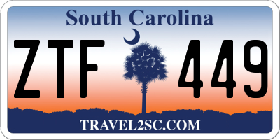 SC license plate ZTF449