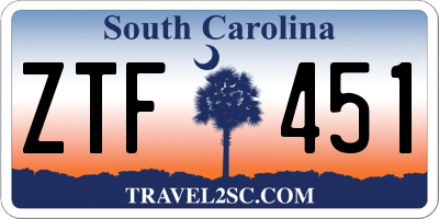 SC license plate ZTF451
