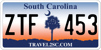 SC license plate ZTF453