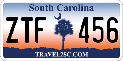SC license plate ZTF456
