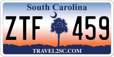 SC license plate ZTF459