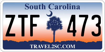 SC license plate ZTF473