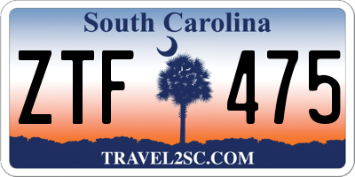 SC license plate ZTF475
