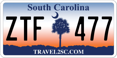 SC license plate ZTF477