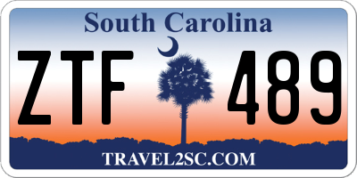 SC license plate ZTF489