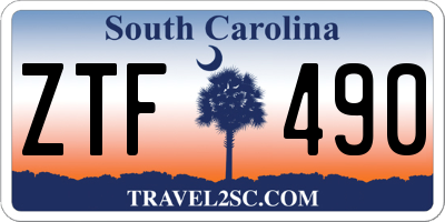 SC license plate ZTF490