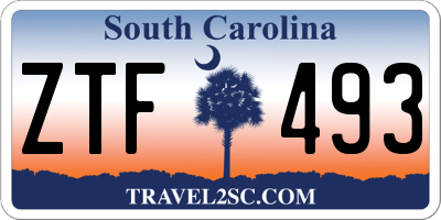 SC license plate ZTF493