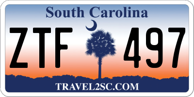 SC license plate ZTF497