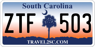 SC license plate ZTF503