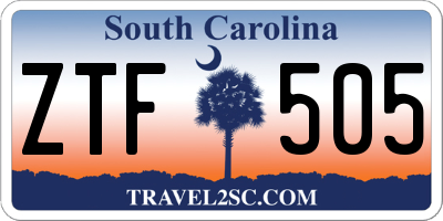SC license plate ZTF505