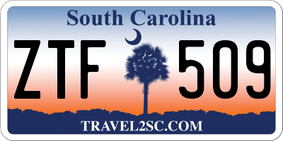 SC license plate ZTF509