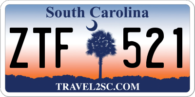 SC license plate ZTF521