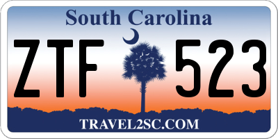 SC license plate ZTF523
