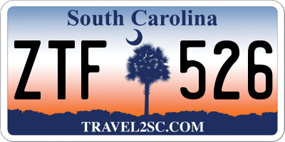 SC license plate ZTF526