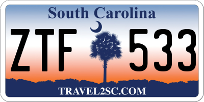 SC license plate ZTF533
