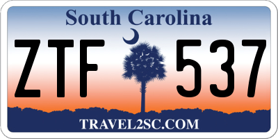 SC license plate ZTF537