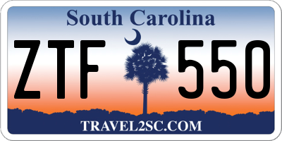SC license plate ZTF550
