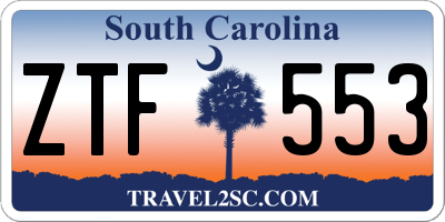 SC license plate ZTF553