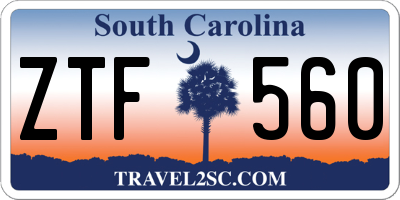 SC license plate ZTF560