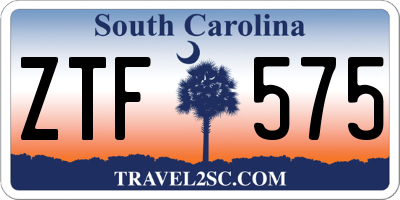 SC license plate ZTF575