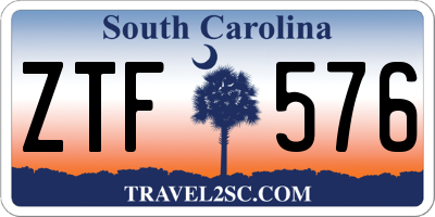 SC license plate ZTF576