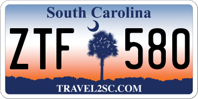 SC license plate ZTF580