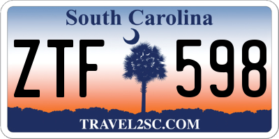 SC license plate ZTF598