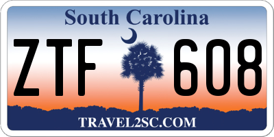 SC license plate ZTF608