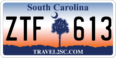 SC license plate ZTF613