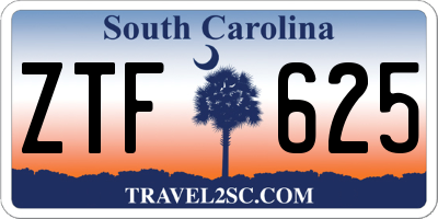 SC license plate ZTF625