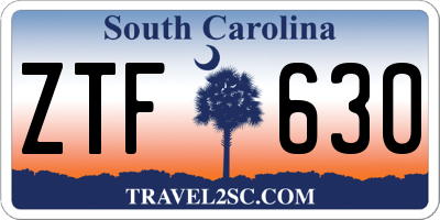 SC license plate ZTF630