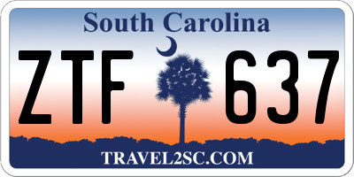 SC license plate ZTF637