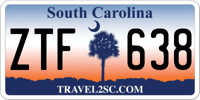 SC license plate ZTF638