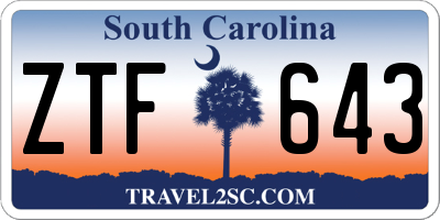 SC license plate ZTF643